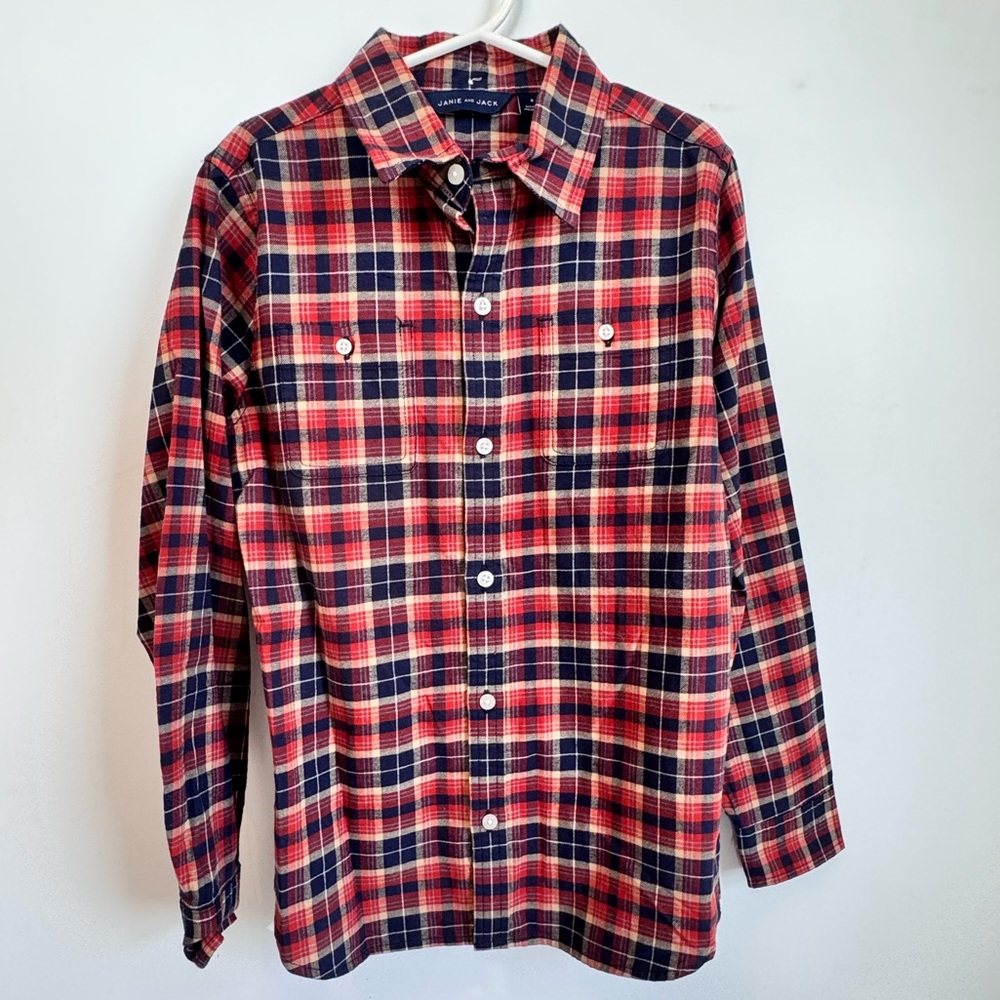 Janie and Jack Plaid Casual Shirt Size 8